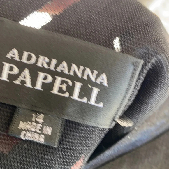 ADRIANNA PAPELL BLACK TIERED FORMAL DRESS SZ 14 - Picture 7 of 11